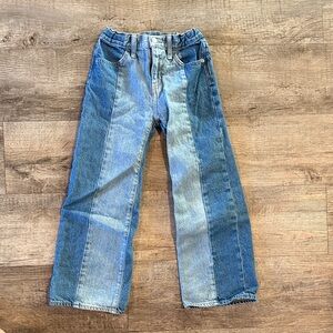 Two-Tone Blue Denim Jeans